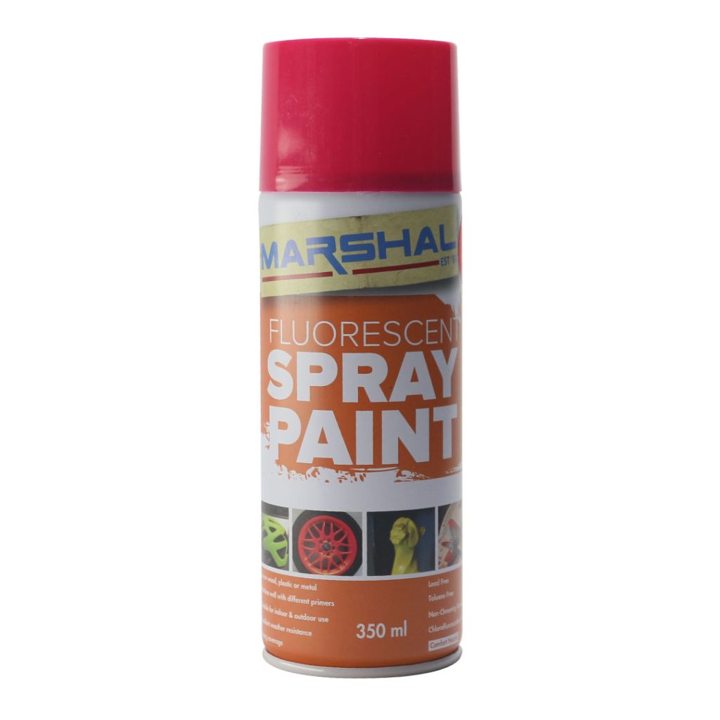 SPRAY PAINT FLOURESCENT PINK 350ml 1113M MARSHAL