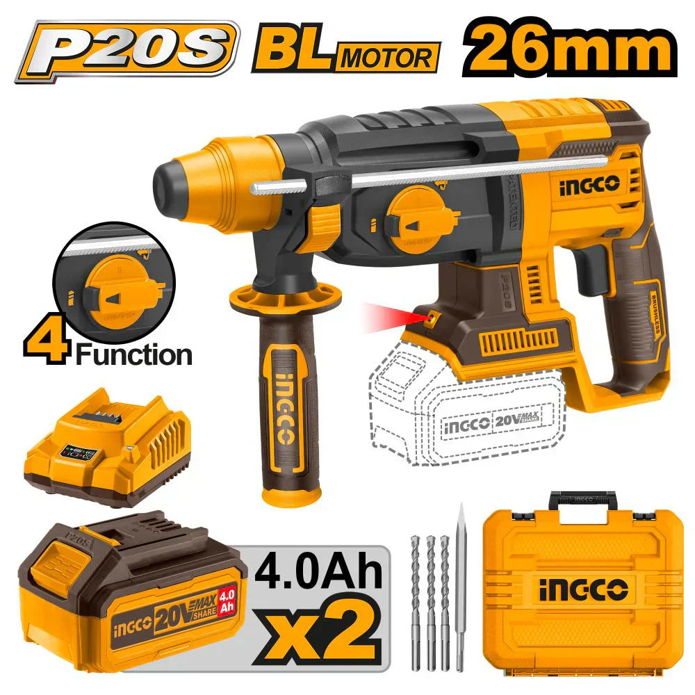 INGCO CRHLI202287 Rotary Hammer Drill Kit