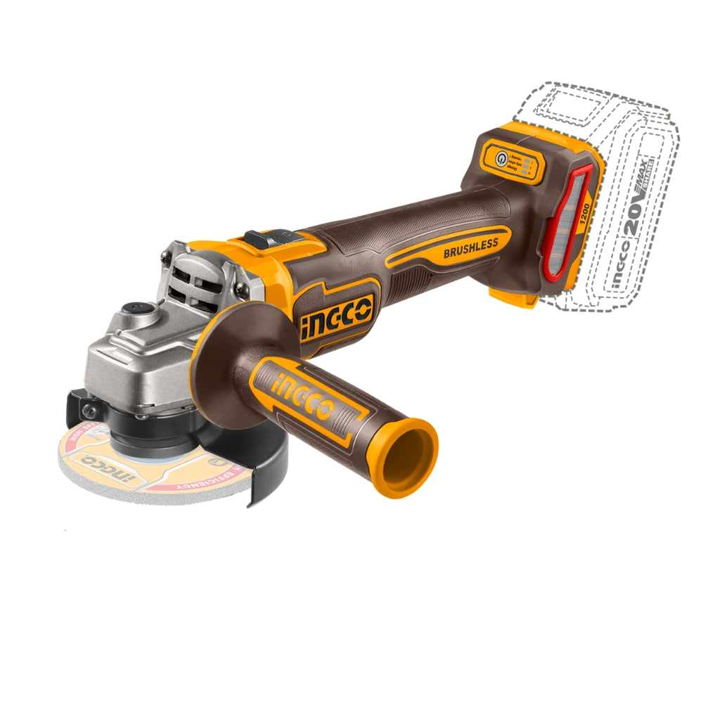 Ingco CAGLI221153 Cordless Angle Grinder (20V, 115mm)