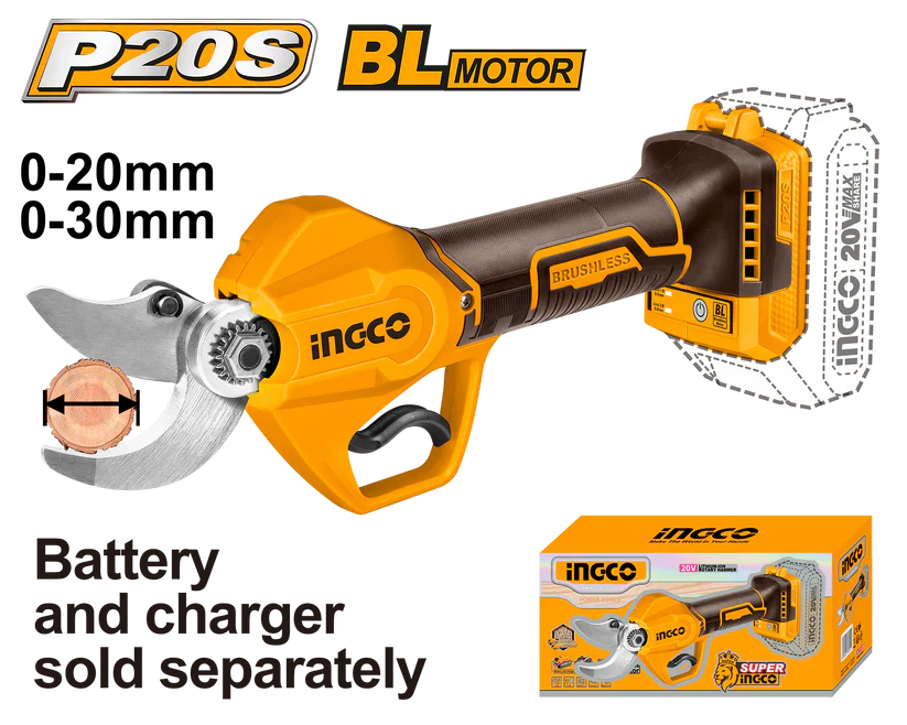 Ingco Cordless Pruning Shear 20–30mm (Tool Only) – CSSLI20308