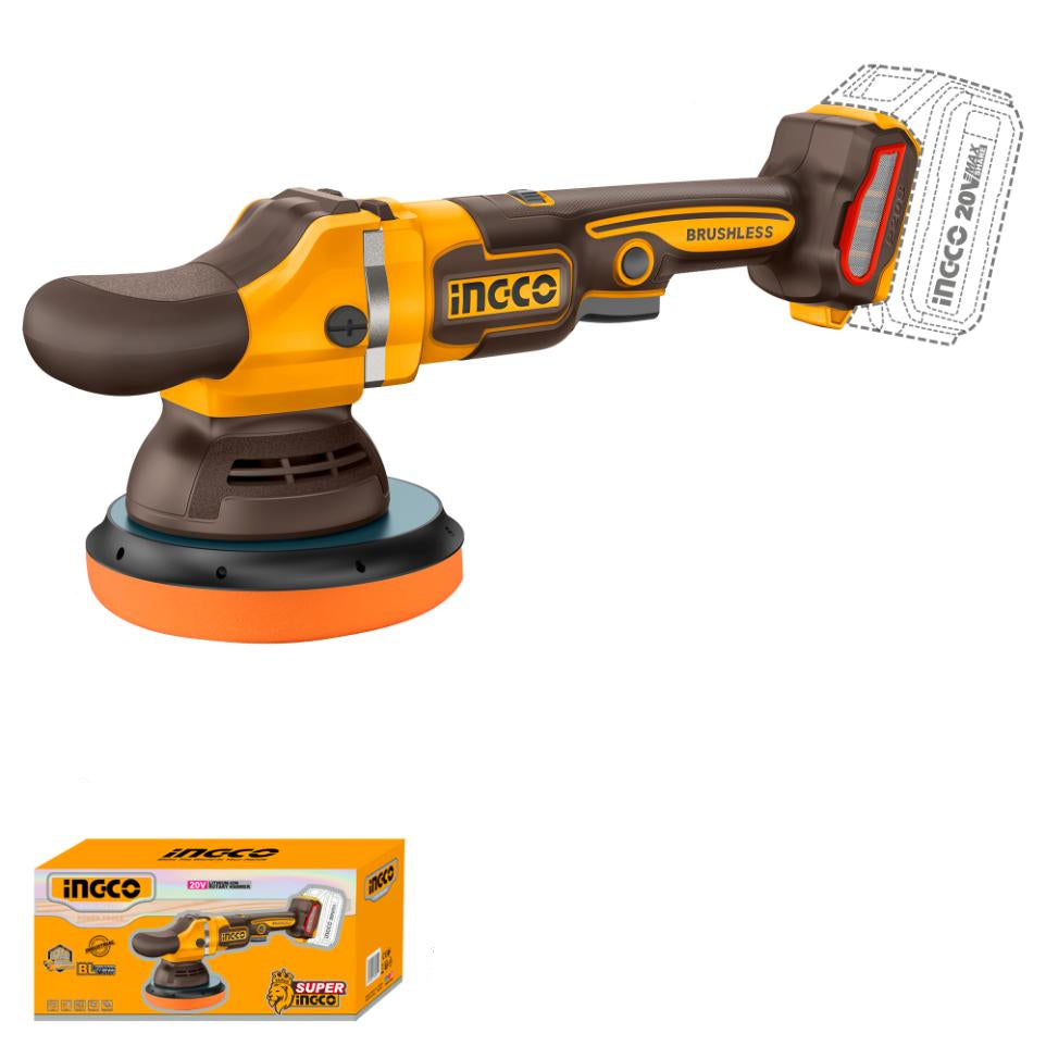 INGCO Lithium-Ion Brushless Angle Polisher 20V