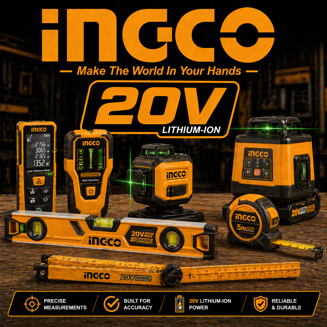 Cordless Levels and Measuring Devices