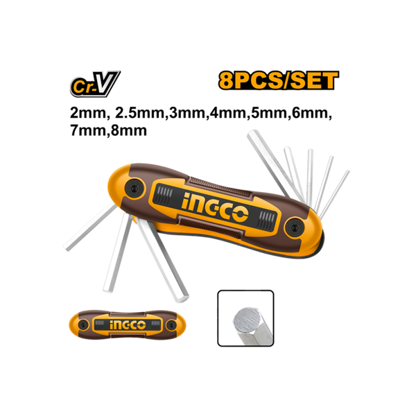 Ingco Allen Key 8pc 2-8mm HHK14081