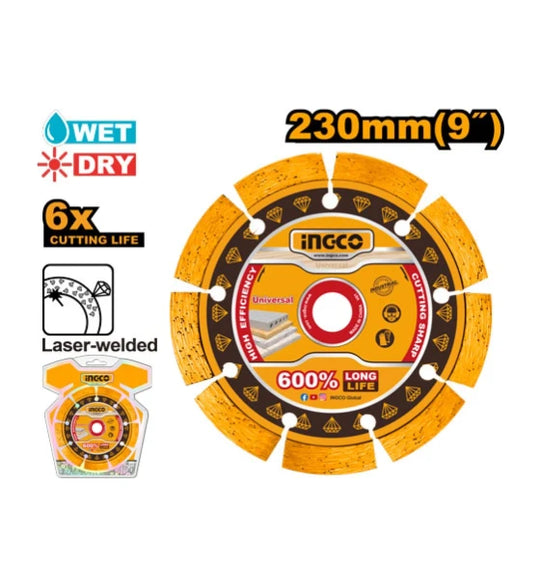 Ingco Diamond Cutting Disc Wet Dry 230mm DMD072301