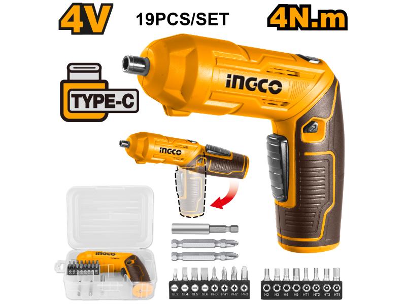 Ingco Screwdriver Cordless 4V & 1pcs Bit CSDLI0442