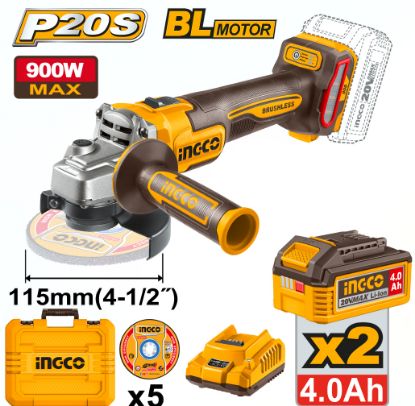 Ingco power tool set with battery and charger on a white background