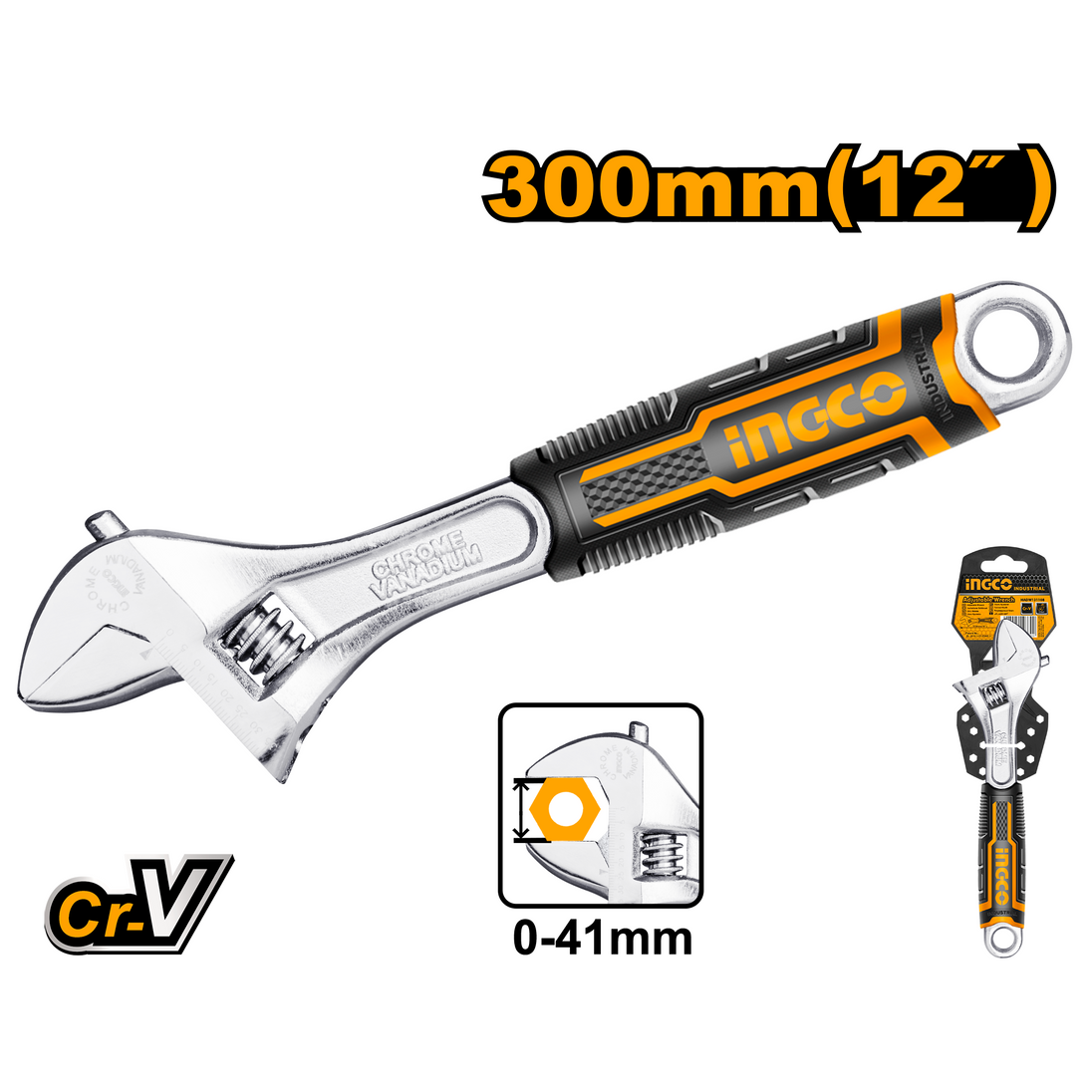 Ingco Adjustable Wrench 300mm HADW131128