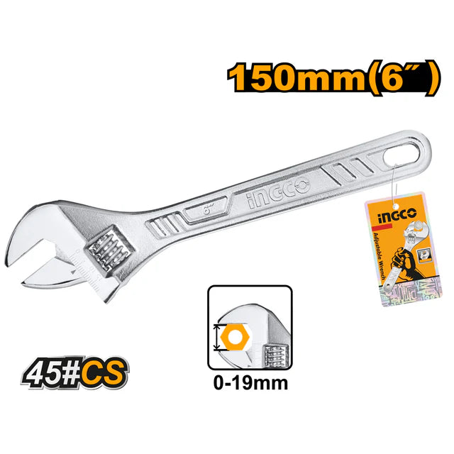 Ingco Adjustable Wrench 150mm HADW131062