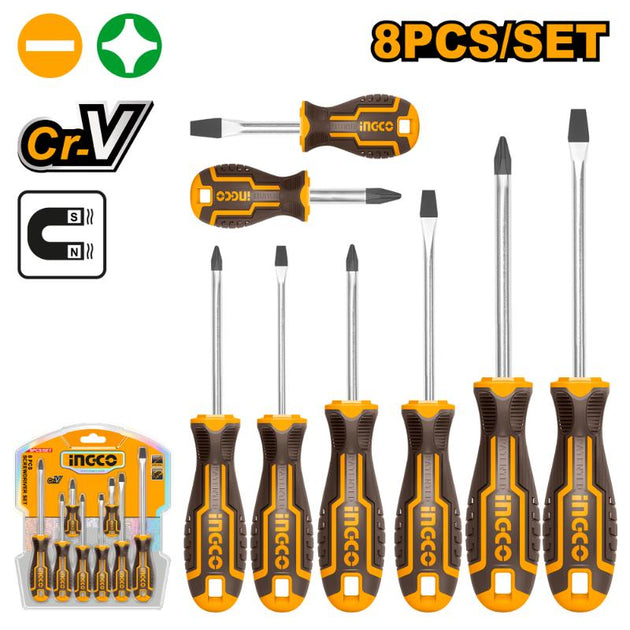Ingco 8pc Screwdriver Set HKSD0828