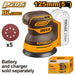 INGCO ORBITAL SANDER 125mm 20V CROSLI2002