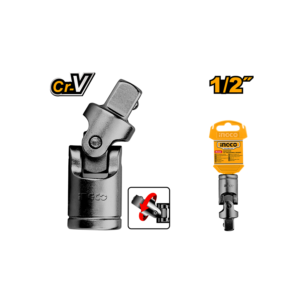 Tool bit with Cr.V marking and 1/2" size on a white background, featuring the Ineco brand.