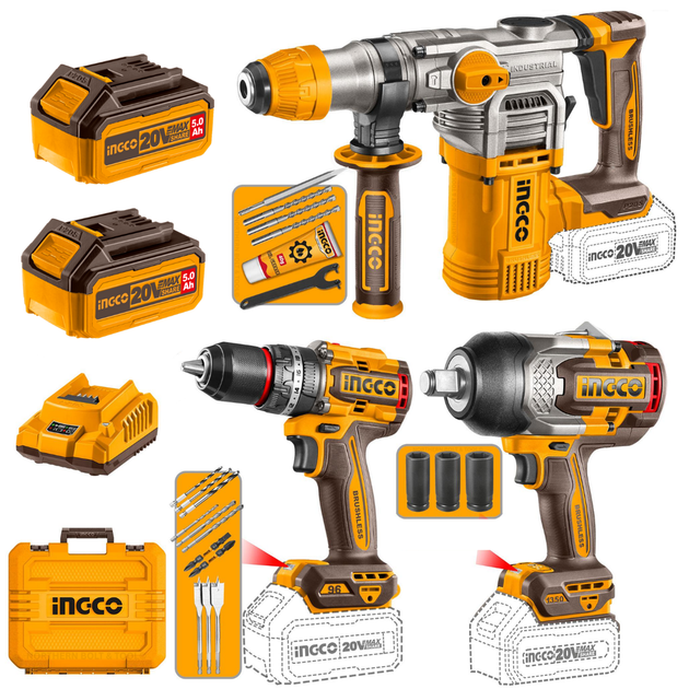 Ingco 20V 3 Piece Combo COSLI250281