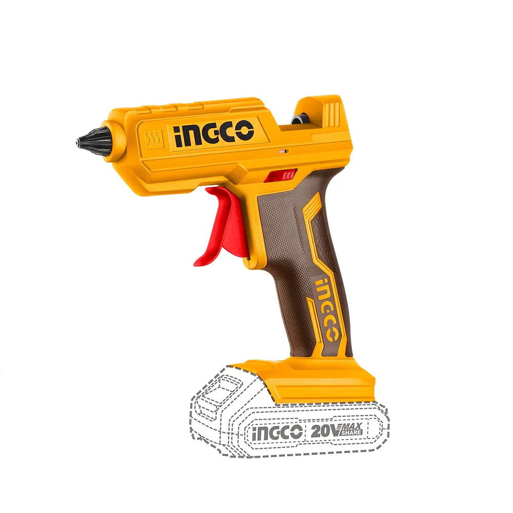 Ingco 20V Cordless Glue Gun + 3 Sticks CGGLI2001