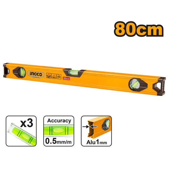 Ingco 3 Vial Level 80cm HSL18080