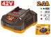 Ingco 42V charger with packaging on a white background