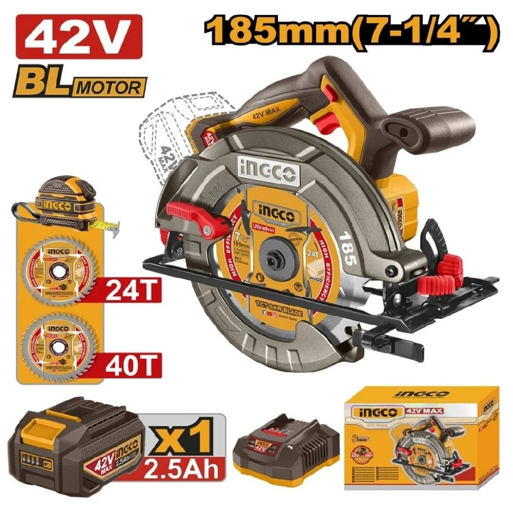 Ingersoll Rand circular saw with accessories on a white background