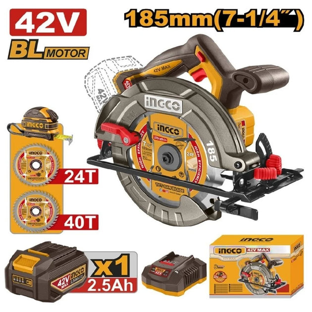 Ingersoll Rand circular saw with accessories on a white background