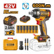 Ingco cordless drill set with battery, bits, and accessories on a white background