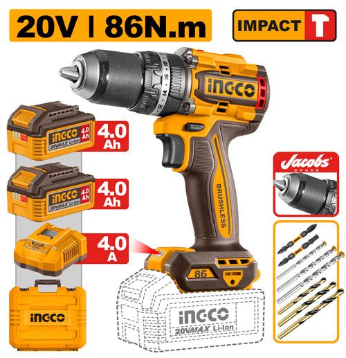 Ingco 86Nm Impact Drill (Kit) 20V CIDLI208689