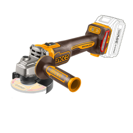 Ingco Angle Grinder 115mm 20V Brushless CAGLI221153