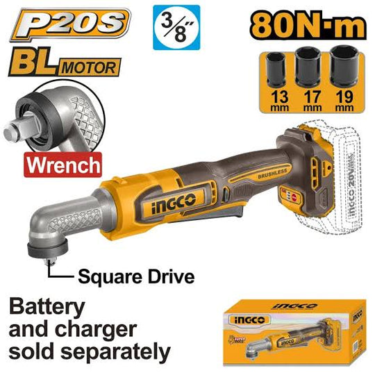Ingco Angle Impact Wrench 80NM  20V CAIWLI2081