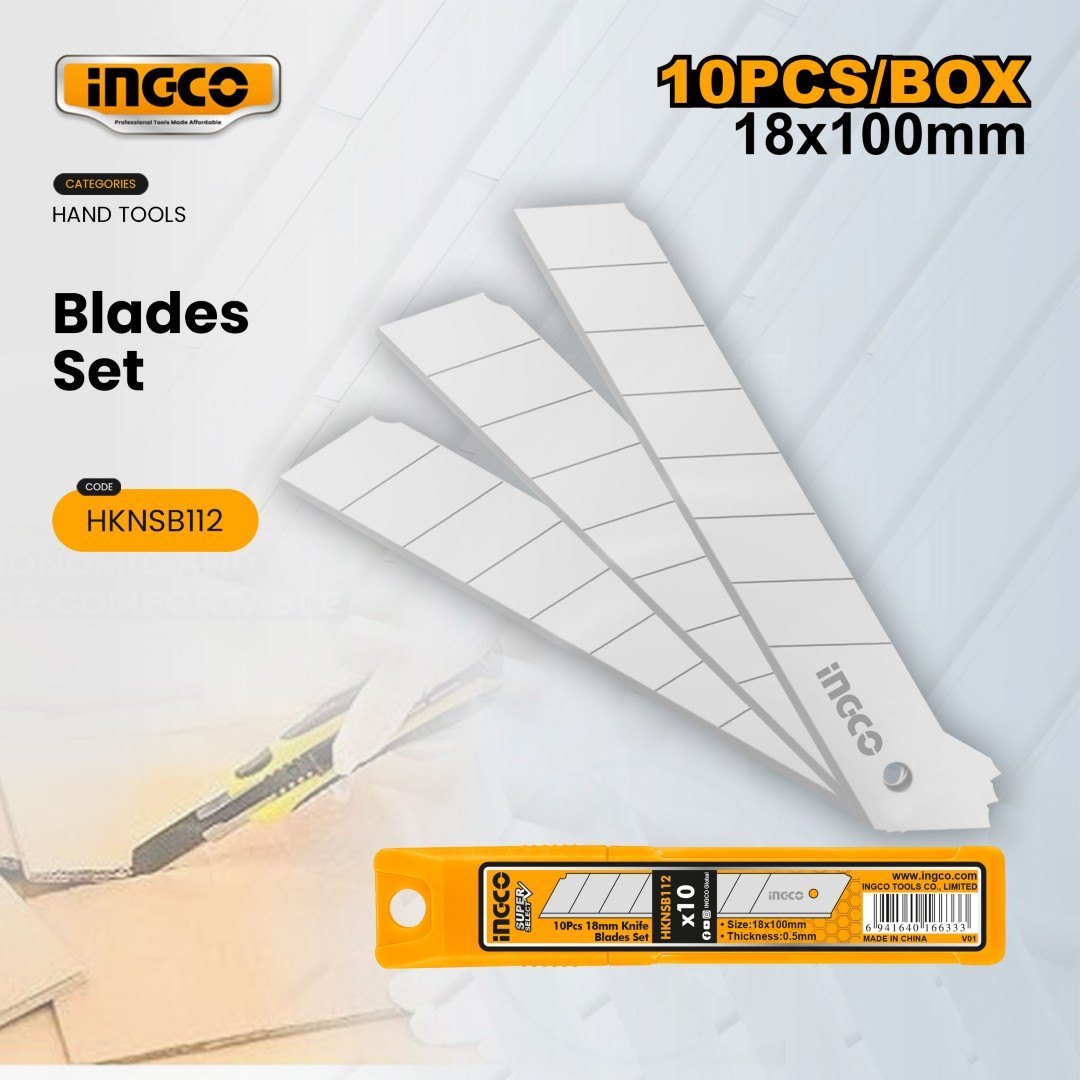Ingco Blade S/Off 18x100mm 10pc HKNSB112