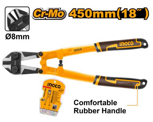 Pair of pliers with comfortable rubber handle and Cr-Mo 450mm length, featuring the INGCO brand.