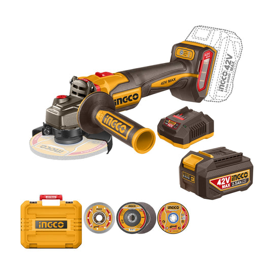 Ingco 42V Max Angle Grinder 115mm 1280W CAGLI4128112