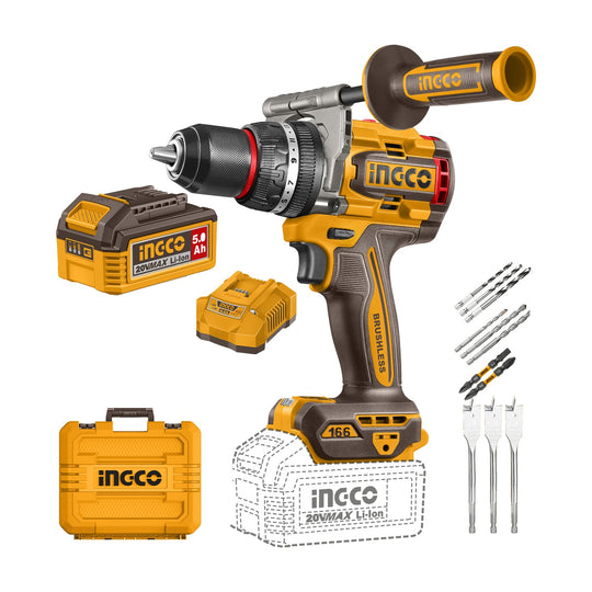 Ingco Impact Drill 166Nm Kit 20V CIDLI201668