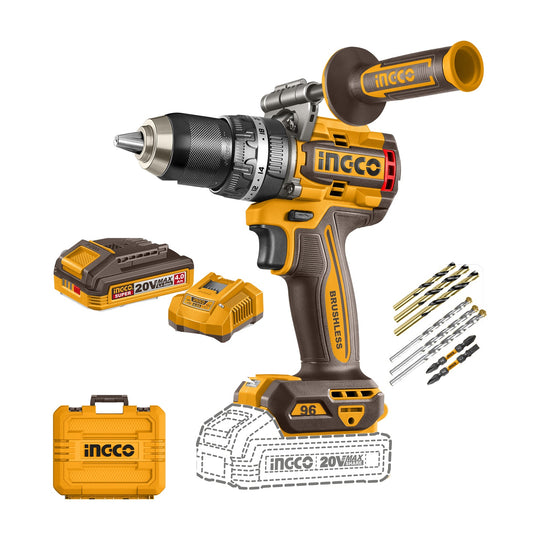 Ingco 96Nm Jacobs Chuck Drill (Kit) 20V CIDLI209689