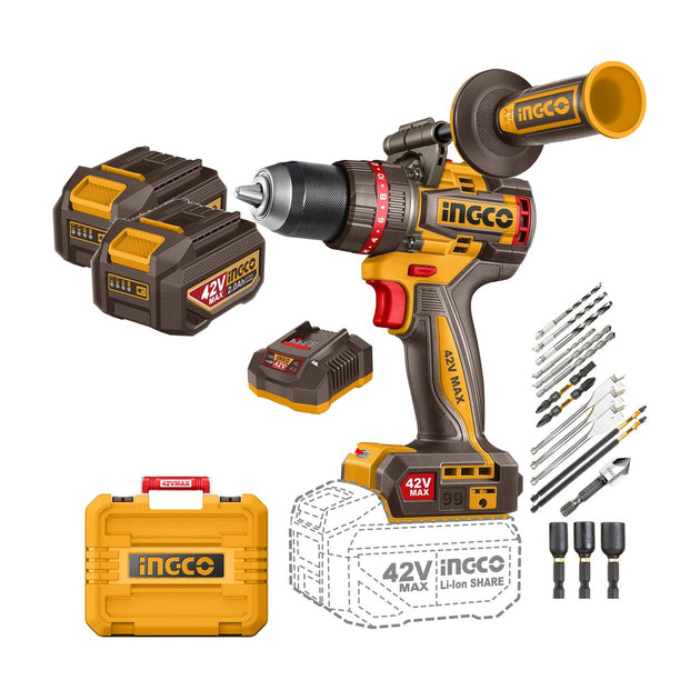 Ingco 42V Max Impact Drill 99Nm (Kit) CIDLI429982
