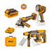 Ingco 3pc Combo (Rotary Drill+Grinder+Lamp) 20V COSLI250183