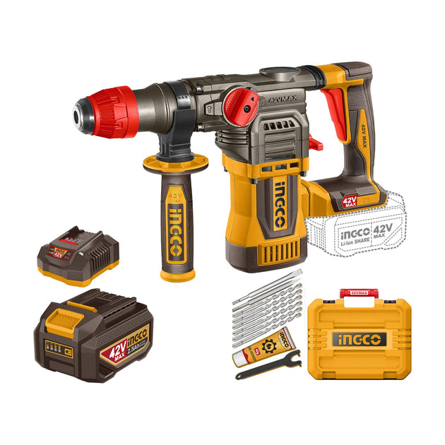 Ingco 42V Max Rotary Hammer Drill Kit  28mm 900RPM CRHLI422882