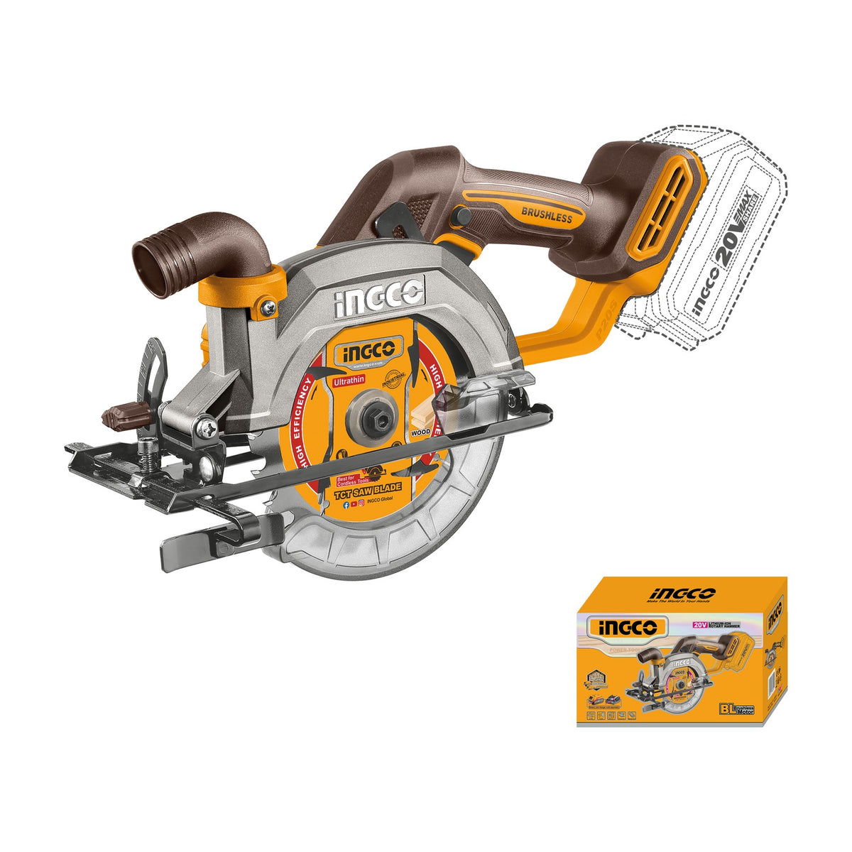 Ingco Circular Saw 140mm 20V CSLI1402