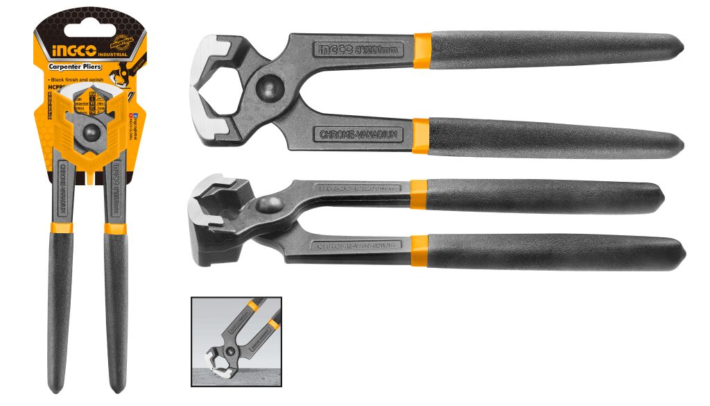 Set of Crescent pliers with black and gray handles on a white background
