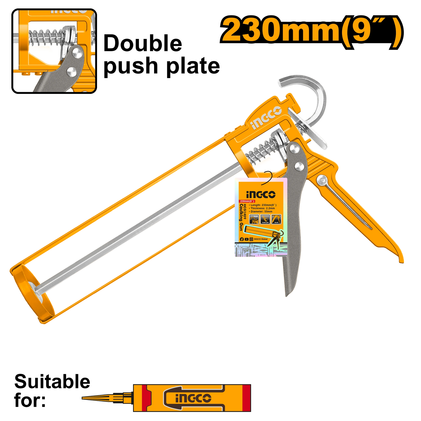 Ingco Caulking Gun Skeleton 232mm HCG1409