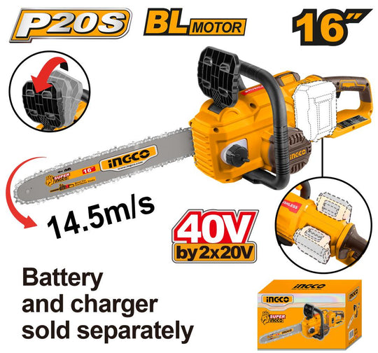 Ingco Chain Saw Brushless 40V 400mm CGSLI40168