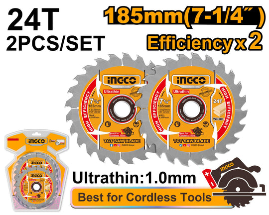 Ingco Circular Saw Blade 185mm 24T Ultrathin TSB1853