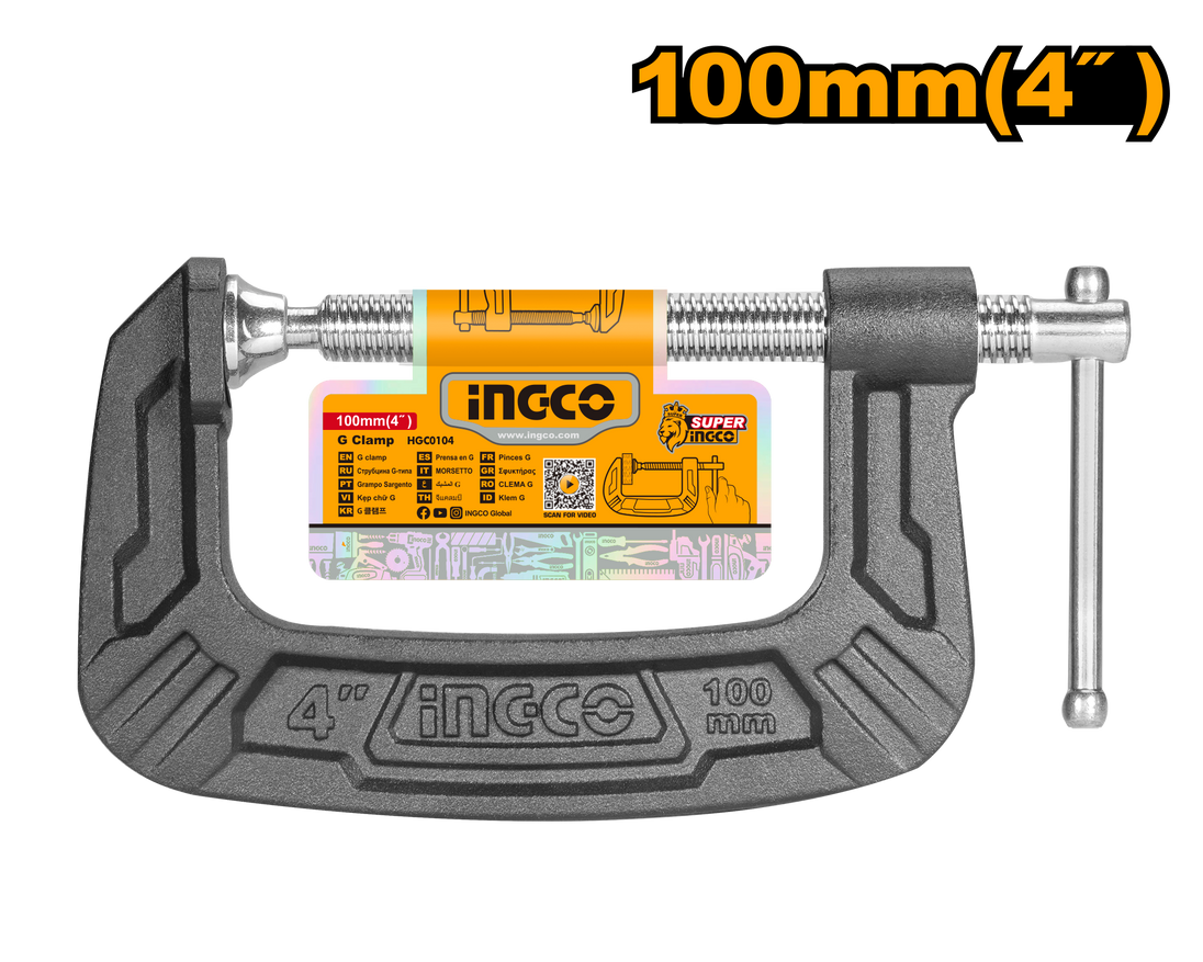 C-clamp with INGCO branding on a white background