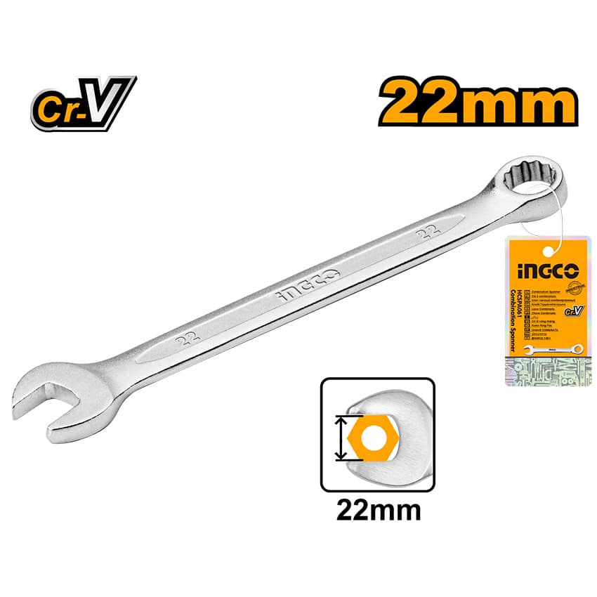 20mm wrench with 'Cr-V' and 'INGCO' branding on a white background