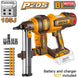 Ingco nail gun with accessories on a white background