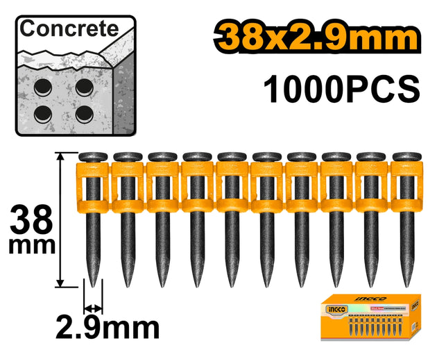 Ingco Concrete Nails 38mm 1000pc ANA02381
