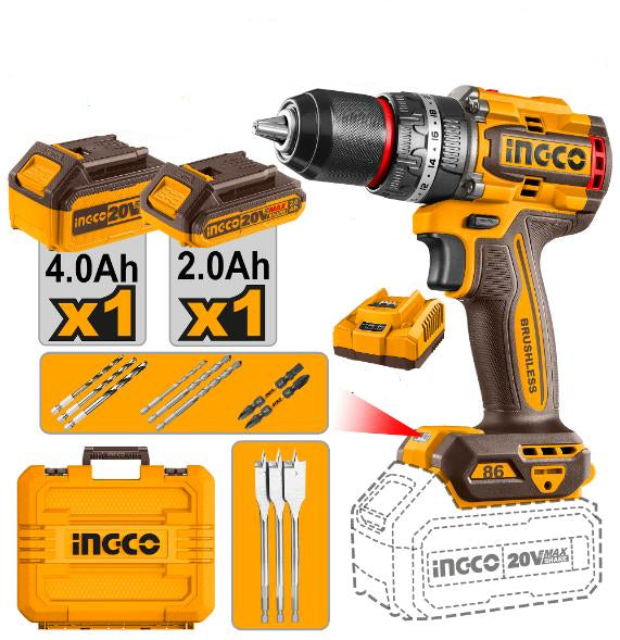 Ingco Cordless Impact Drill 86nm Brushless CIDLI20868