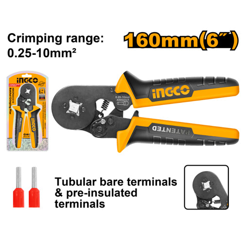 Ingco Crimping Pliers Ratchet 0.25-10mm2 HRCPG05210