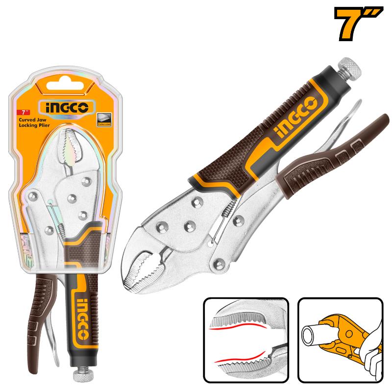 Ingco Curved Jaw Locking Pliers 175mm HCJLW0207