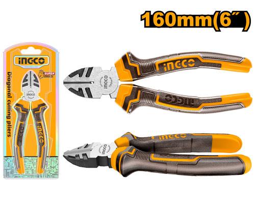 Ingco diagonal cutting pliers with packaging on a white background