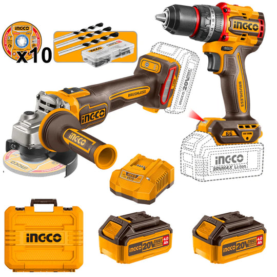 Ingco Drill + Grinder 20V Kit CKLI20256