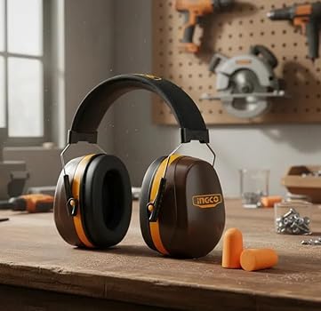 Ingco Earmuff with Band and Earplugs HEM3328