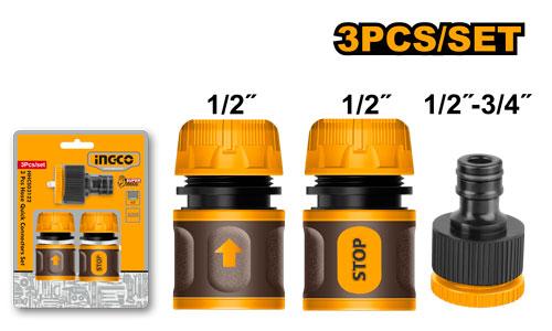 Ingco Garden Hose Adaptor Set 1/2 3pc HHCS03122