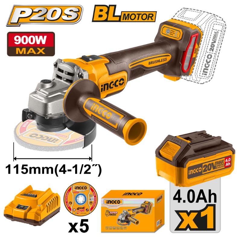 Inco power tool with battery and accessories on a white background